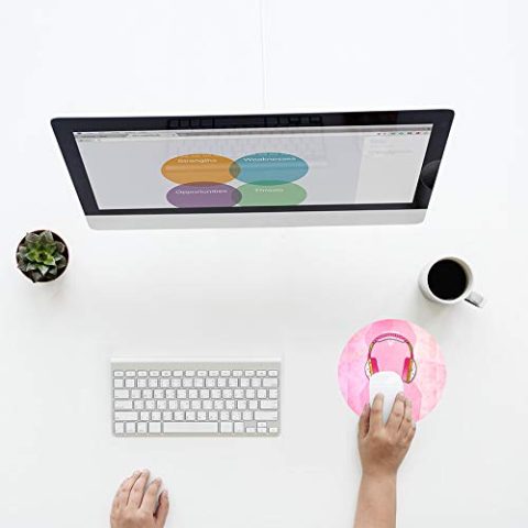 Crafty Worth mouse pad thick music Mouse pad Round Mouse Pad for Laptop/pc (9X9 Inches) - alternate view