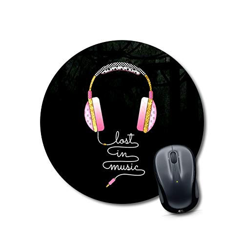 Lost In Music Round Mouse Pad