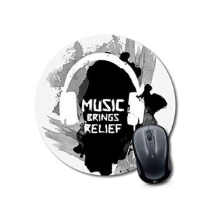 mouse pad unicorn Mouse pads for music lover Round Mouse Pad for Laptop/pc (9X9 Inches)