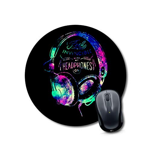 Invincible Headphones Galaxy Round Mouse Pad