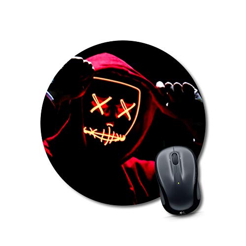 Neon Mask Round Gaming Mouse Pad