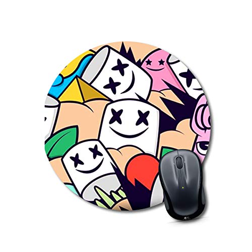Round Smiley Marshmallow Gaming Mouse Pad