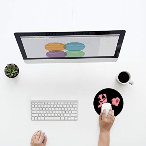 Crafty Worth mouse pad with for gamingsupport for laptop marshmallow X X SmilyMouse pad Round Mouse Pad for Laptop/pc (9X9 Inches) - alternate view