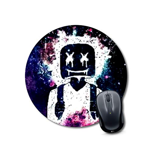 Galaxy DJ Marshmallow Round Mouse Pad