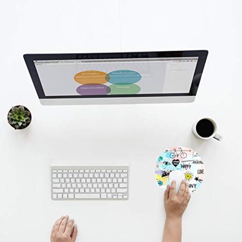 Crafty Worth mouse pad with mouse love you Mouse pad Round Mouse Pad for Laptop/pc (9X9 Inches) - alternate view