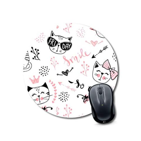 Crafty Worth mouse pad with gel cat Mouse pad cute Round Mouse Pad for Laptop/pc (9X9 Inches)