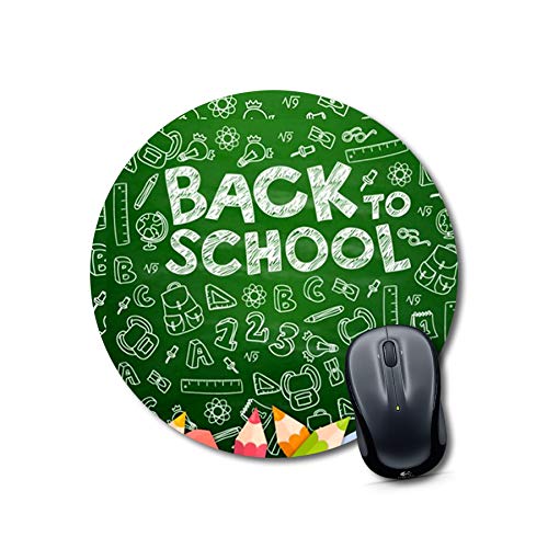 Back To School Round Mouse Pad