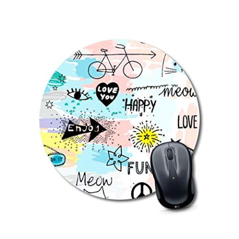 Crafty Worth mouse pad youtubers Mouse pad for girls combo Round Mouse Pad for Laptop/pc (9X9 Inches)