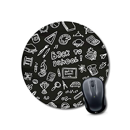 Back To School Round Mouse Pad