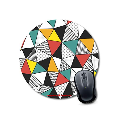 Geometric Triangle Print Round Mouse Pad