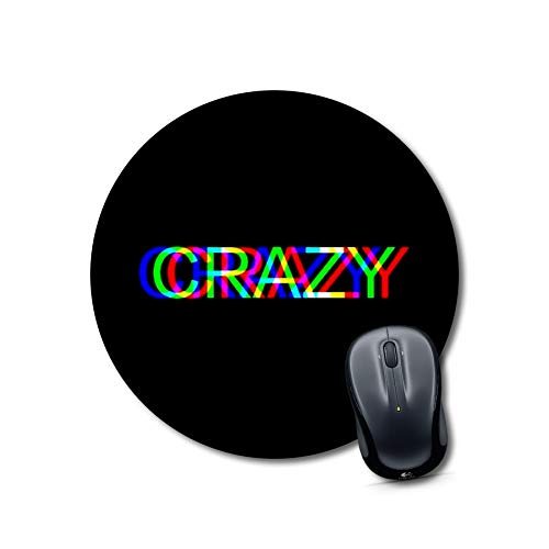 Crazy Glitch Round Mouse Pad