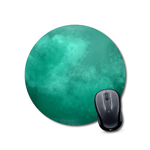 Round Teal Watercolor Mouse Pad