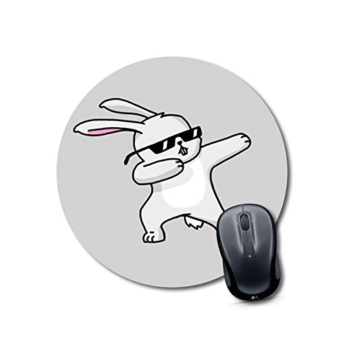 Dabbing Rabbit Round Mouse Pad