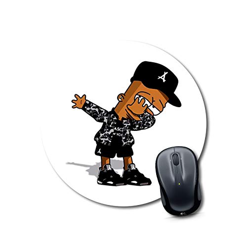 Dabbing Cartoon Character Round Mouse Pad