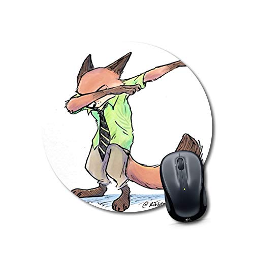 Dabbing Fox Round Mouse Pad
