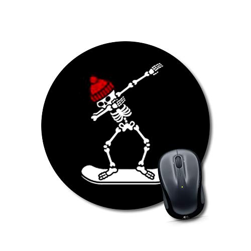 Round Dabbing Skeleton Mouse Pad