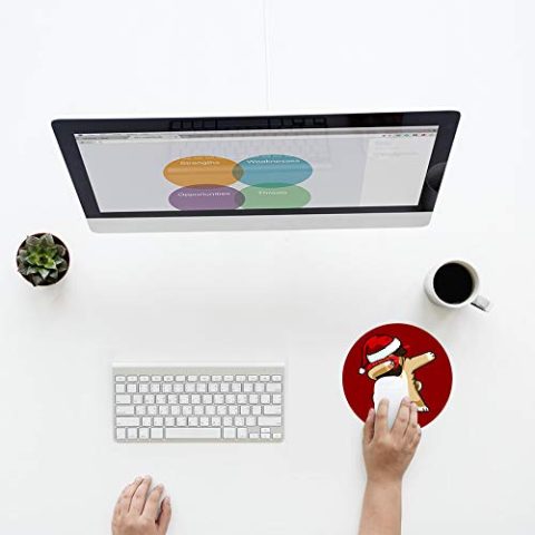 Crafty Worth mousepad neon panda Mouse pads Round Mouse Pad for Laptop/pc (9X9 Inches) - alternate view