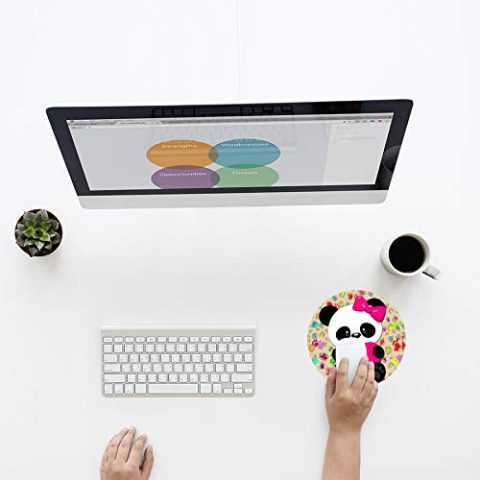 Crafty Worth mousepad pack panda Mouse pads cute Round Mouse Pad for Laptop/pc (9X9 Inches) - alternate view