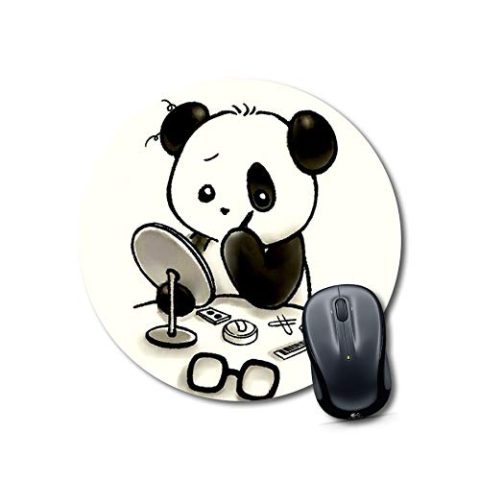 Crafty Worth mouse pad thick panda doll Mouse pad Round Mouse Pad for Laptop/pc (9X9 Inches)