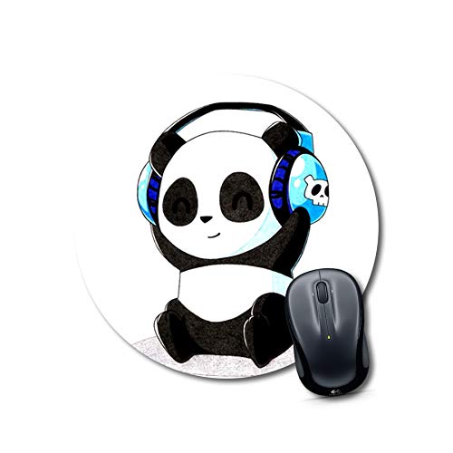 Cute Panda DJ Round Mouse Pad