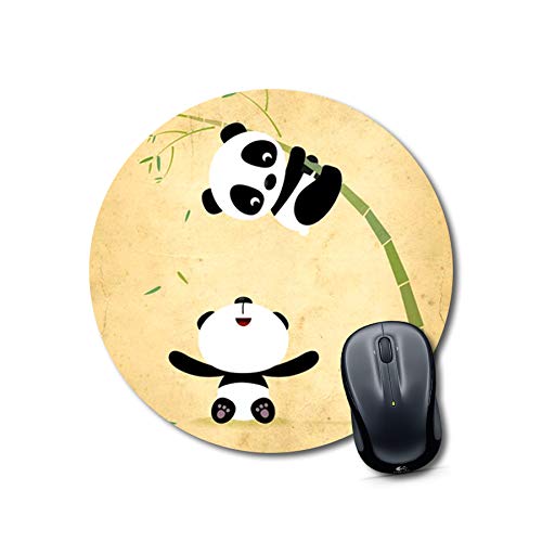 Round Panda Bamboo Mouse Pad