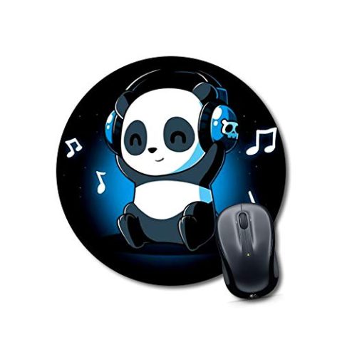 Crafty Worth mouse pad white panda Mouse pads Round Mouse Pad for Laptop/pc (9X9 Inches)