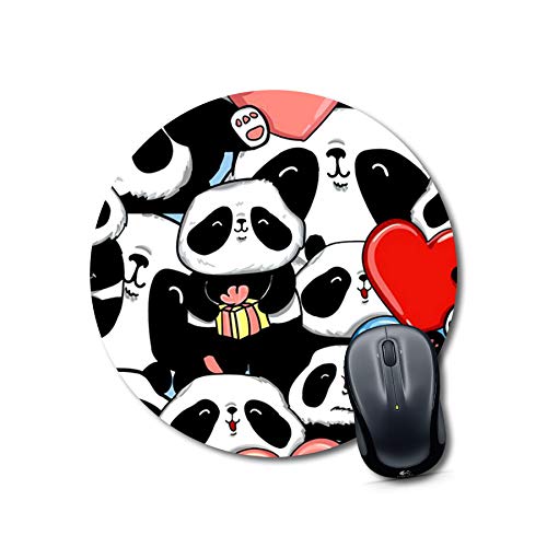 Cute Panda Heart Round Mouse Pad