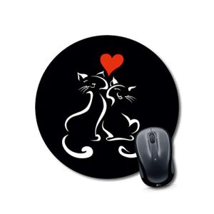 CraftyWorth rgb mousepad cat ear Mouse pad Round Mouse Pad for Laptop/pc (9X9 Inches)