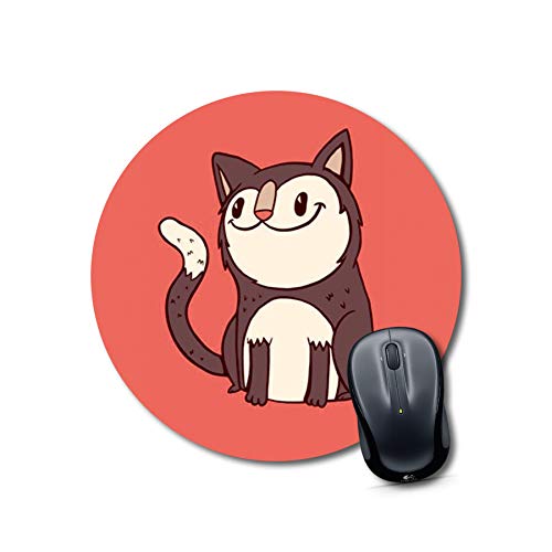 Round Cartoon Cat Desk Mouse Pad