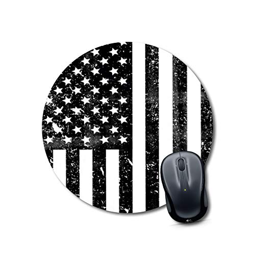 Distressed Black And White Flag Mousepad