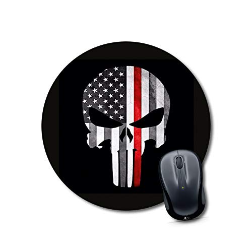 Thin Red Line Skull Mouse Pad