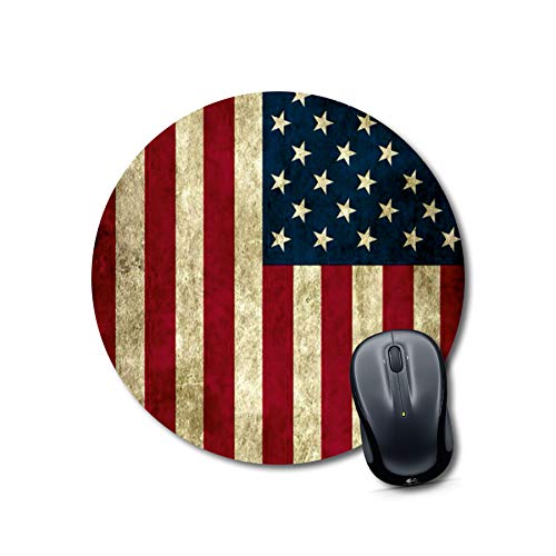 Vintage American Flag Round Mouse Pad