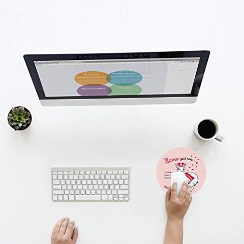 Crafty Worth mousepad for girls Mouse pad for girls cute Round Mouse Pad for Laptop/pc (9X9 Inches) - alternate view