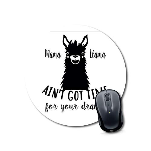 Mama Llama Round Desk Mouse Pad