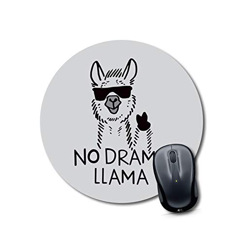 No Drama Llama Round Mouse Pad