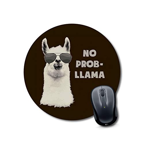 No Prob-Llama Round Mouse Pad