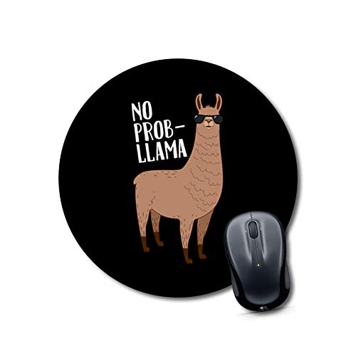 No Prob-Llama Round Mouse Pad