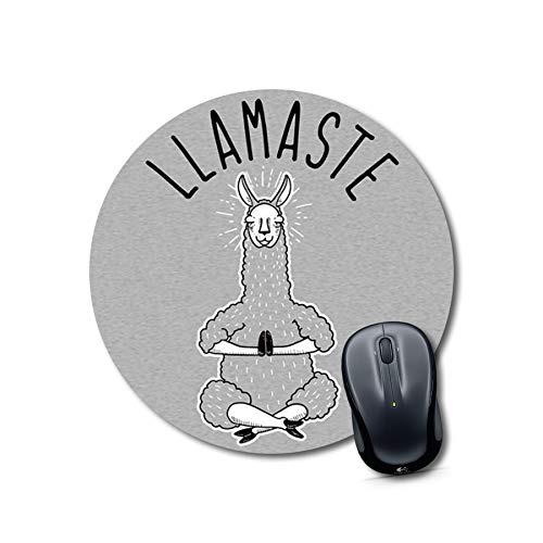 Llamaste Meditating Llama Round Mouse Pad