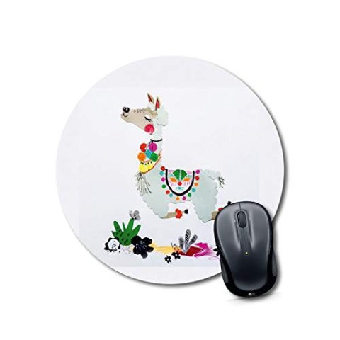 Crafty Worth mousepad for laptop wired llama Mouse pad for girls Round Mouse Pad for Laptop/pc (9X9 Inches)