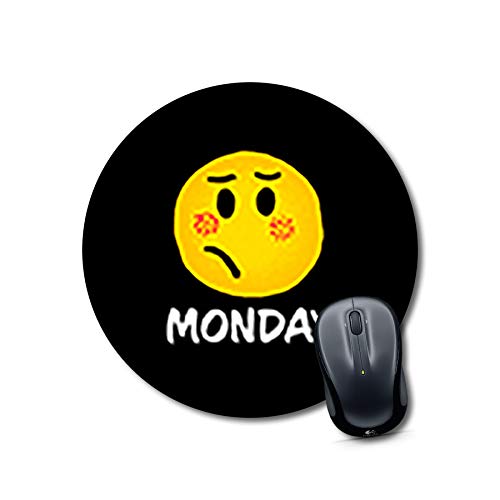 Round Monday Mood Emoji Mouse Pad