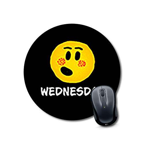 Round Wednesday Emoji Laptop Mouse Pad