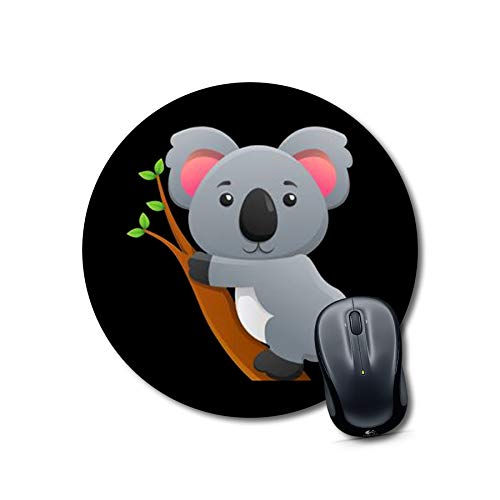 Round Koala Illustration Mouse Pad