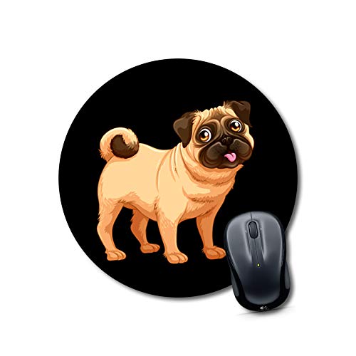 Cute Pug Round Mouse Pad