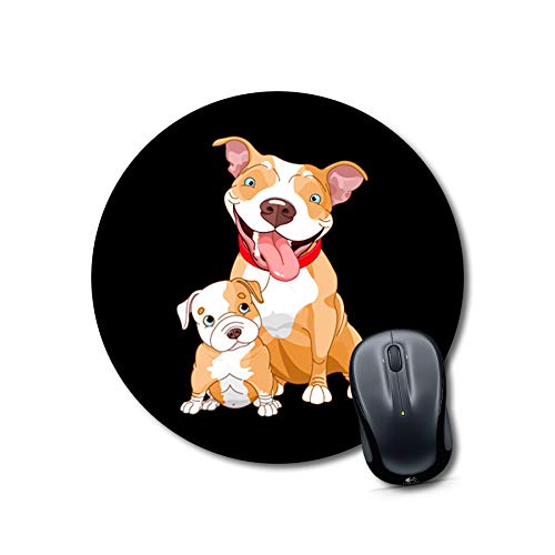 Happy Pitbull Duo Round Mousepad