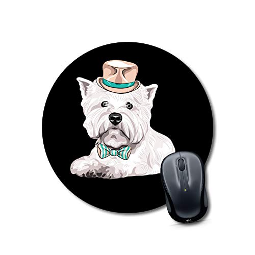 Dapper Westie Round Mouse Pad