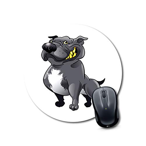 Grinning Pitbull Round Gaming Mousepad