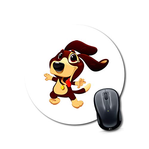 Cartoon Puppy Round Desk Mousepad