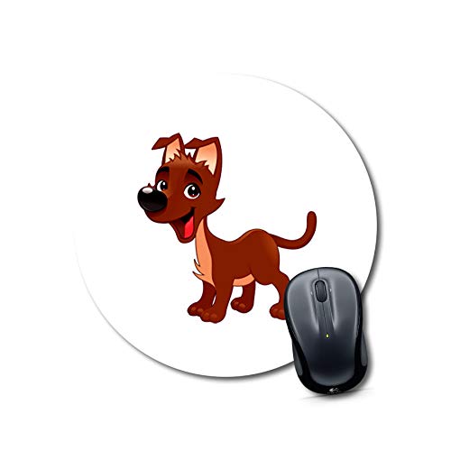 Round Cartoon Puppy Mouse Pad