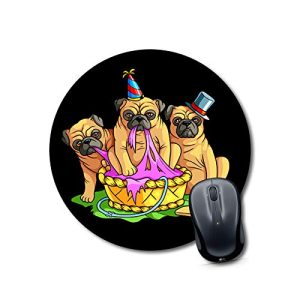 mousepad for bro dog in basket Mouse pad Round Mouse Pad for Laptop/pc (9X9 Inches)