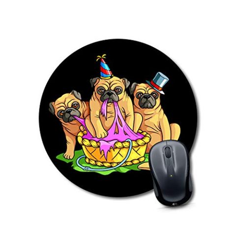 Crafty Worth mousepad for bro dog in basket Mouse pad Round Mouse Pad for Laptop/pc (9X9 Inches)
